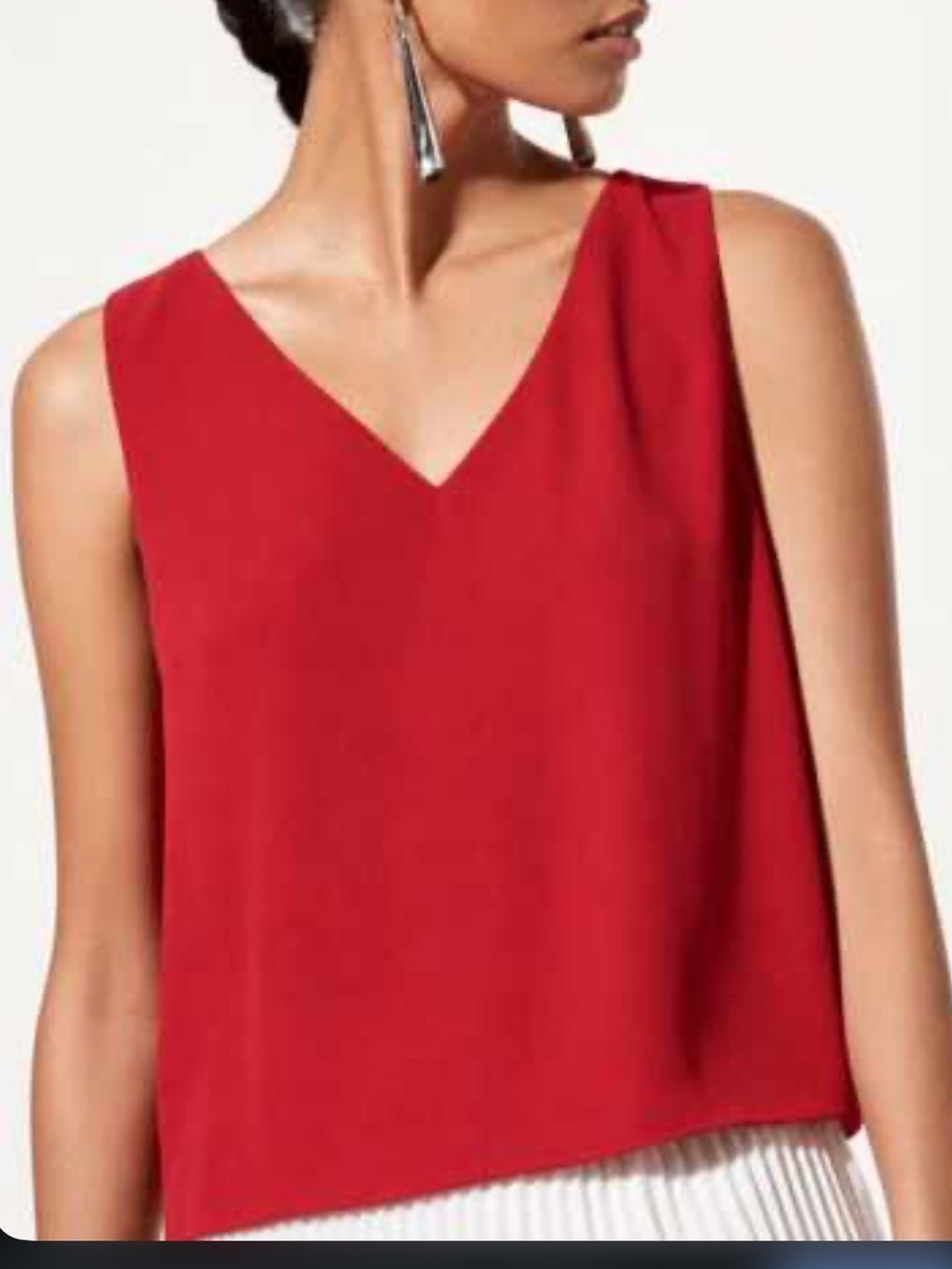 Babaton red Sleeveless V-Neck Blouse